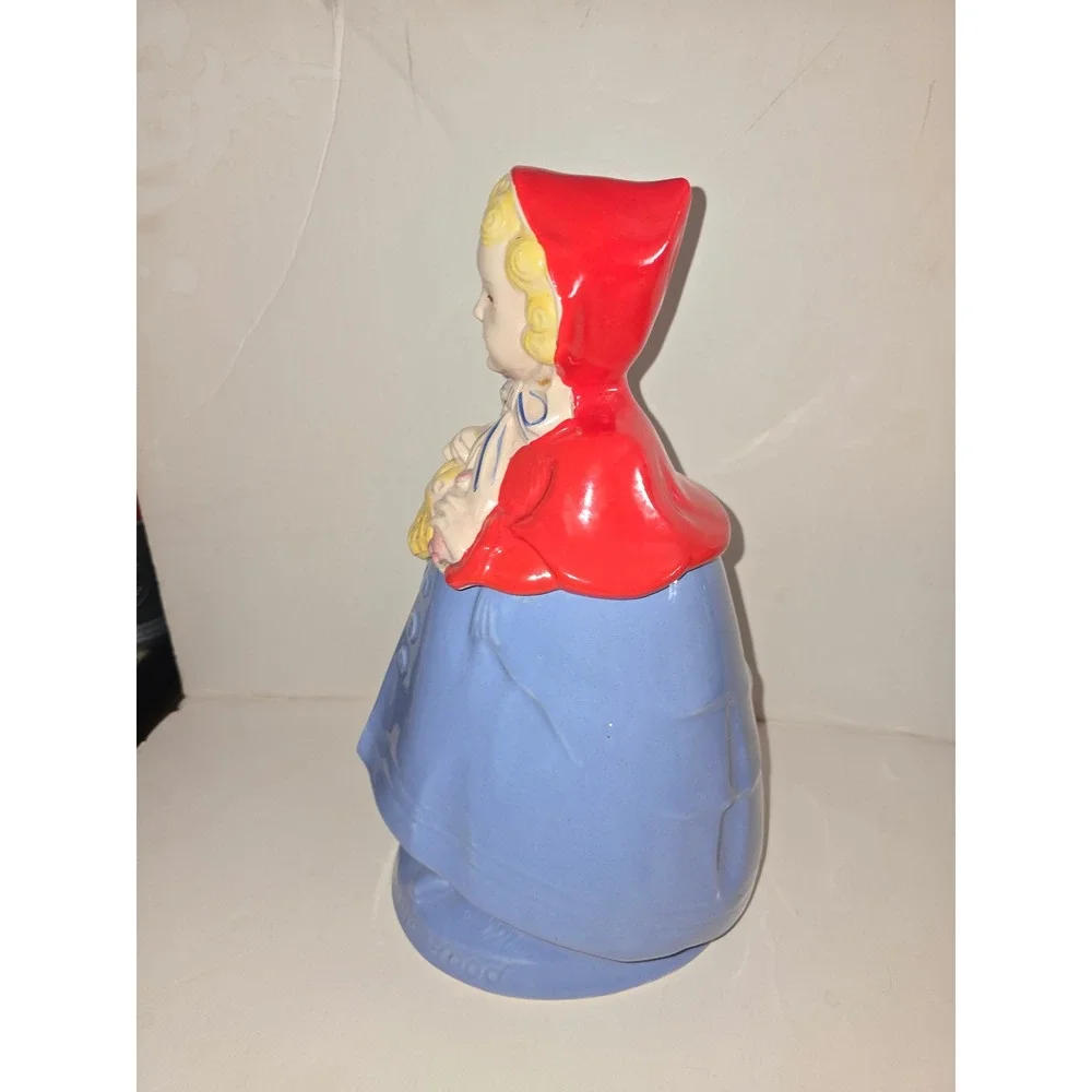 Vintage Little Red Riding Hood Cookie Jar Red Blue‎ Ceramic Canister